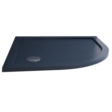 Receveur de douche 90x90x4cm arrondie acrylique avec bordures anthracite effet pierre mod. Flower