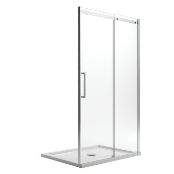Porte Paroi Douche 150CM H200 Verre Transparent 8mm vers Droite avec Easy-Clean mod. Prime