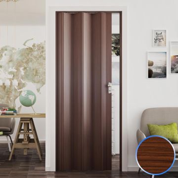 Porte pliante en pvc noyer mansonia accordèon 88,5x214cm mod. Luciana