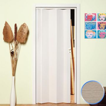 Porte pliante pvc bouton cèdre bois accordèon coulissante reductible 83x214 maya