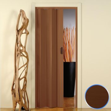 Porte pliante noyer accordèon reductible pvc coulissante 83x214 mod. Monica