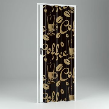 Porta pliante accordéon intérieur en PVC Coffee 102x214 cm mod. Vera