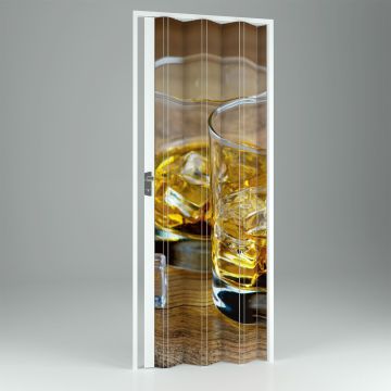Porta pliante accordéon intérieur en PVC Drink 89,5x214 cm mod. Vera