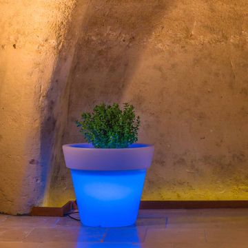 Pot de Fleurs Begonia en résine Rond H95 Lampe Bleue Ø 110Cm