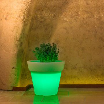 Pot de Fleurs Begonia en résine Rond H95 Lampe Verte Ø 110Cm
