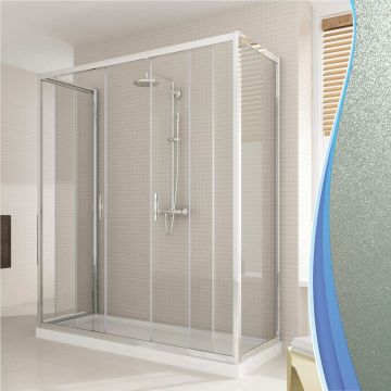 Cabine douche 3 côtés 80x120x80 CM H198 Opaque mod. Young Trio 2 Portes