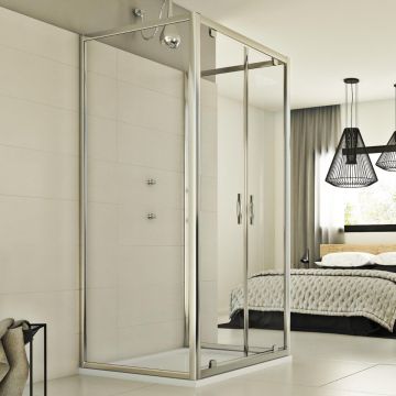 Cabine douche 3 côtés 70x130x70 CM H198 Transparent mod. Cristal Trio 2 Portes