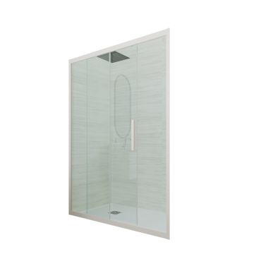 Porte parois de douche coulissante H 200 en PVC Champagne Verre Transparent mod. Deco