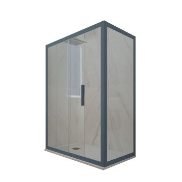 Deco Duo H 200 en PVC Bleu Navy Verre Transparent mod. Deco Duo
