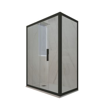 Deco Duo H 200 en PVC Noir Matt Verre Transparent mod. Deco Duo