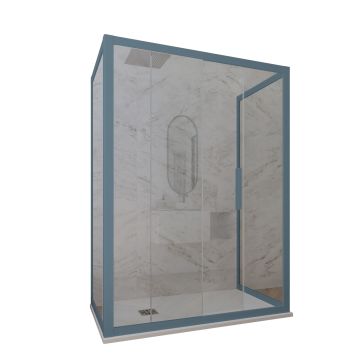 Deco Trio H 200 en PVC Bleu Navy Verre Transparent mod. Deco Trio