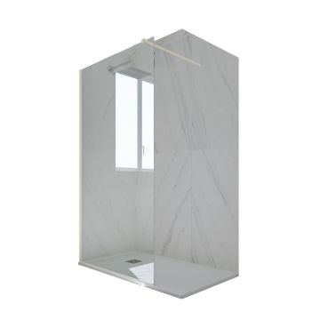 Douche italienne Walk in H 200 en PVC Champagne Verre Transparent mod. Kolors