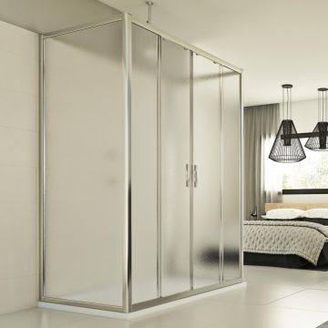 Cabine douche 3 côtés 90x120x90 CM H198 Opaque mod. Young Trio 2 Portes