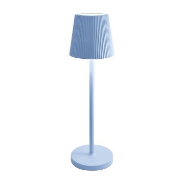 Lampe de table LED rechargeable IP54 couleur bleu ciel mod. Emma