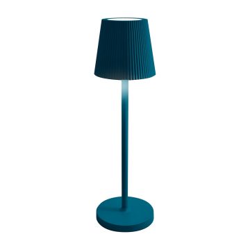Lampe de table LED rechargeable IP54 couleur bleu pétrole mod. Emma