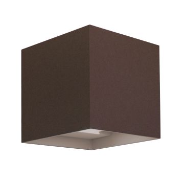 Applique LED murale carrée à double faisceau couleur corten mod. Marbella squared