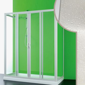 Cabine douche 3 côtés 70x130x70 CM en acrylique mod. Mercurio 2 avec ouverture centrale