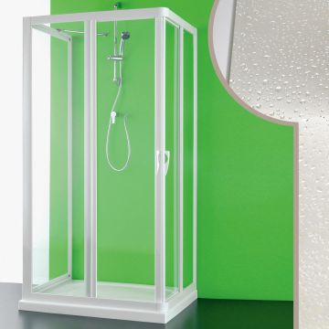 Cabine douche 3 côtés 80x80x80 CM en acrylique mod. Venere avec ouverture centrale