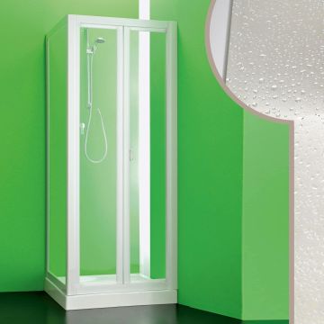 Cabine douche 80x90 CM en acrylique mod. Saturno avec ouverture pliante