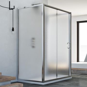 Cabine douche 75x140x75 CM H185 granité C modèle Replay Trio avec 1 portillon