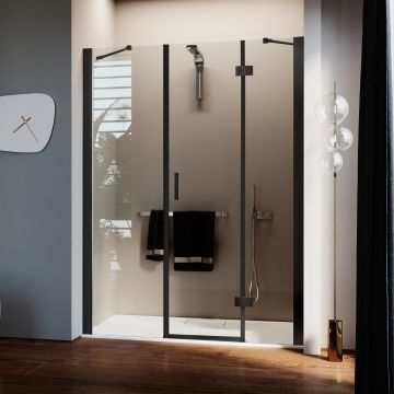 Porte de douche mod. Flip Black Porte + Fixe
