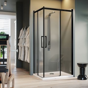 Cabine de douche avec Easy-Clean mod. Prime Corner Black