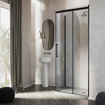 Cabine de douche avec Easy-Clean mod. Prime Duo 1 Porte Black