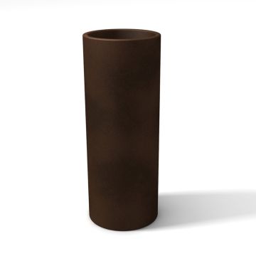 Pot de fleurs moderne en résine rond H 90 Ø 35  Bronze mod. Barocco