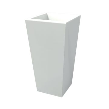 Pot de fleurs en résine rectangulaire H 65 Blanc mod. Egizio lisse