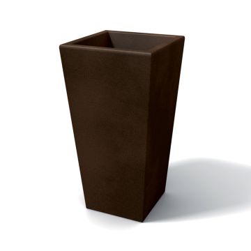 Pot de fleurs en résine rectangulaire H 65 Bronze mod. Egizio lisse