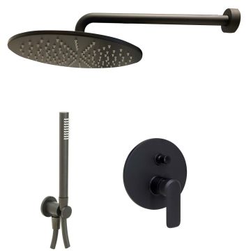 Kit de douche Noir mat avec Avec mitigeur mod. Emma