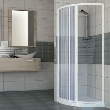 Cabine paroi de douche en Plastique PVC mod. Scorpione 75x75 cm avec ouverture latérale