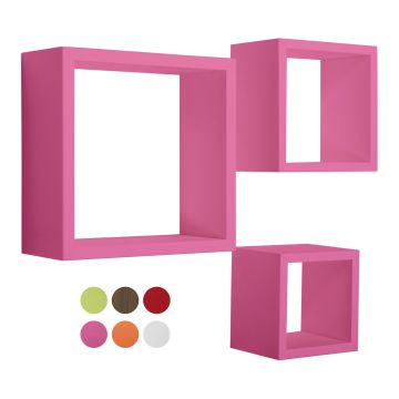 Étagères carrées murales Lot de 3 cubes modulaires à choix mod. Rubic