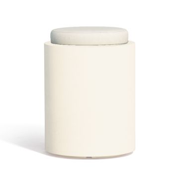 Pouf Round en résine Rond Ø 40 CM Blanc