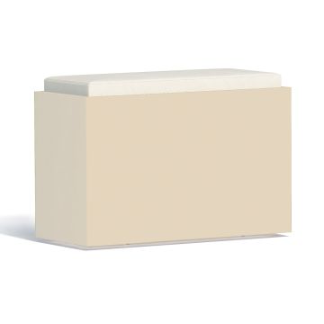Coffre de rangement Roomy en Résine Rectangulaire 80X35 CM Blanc